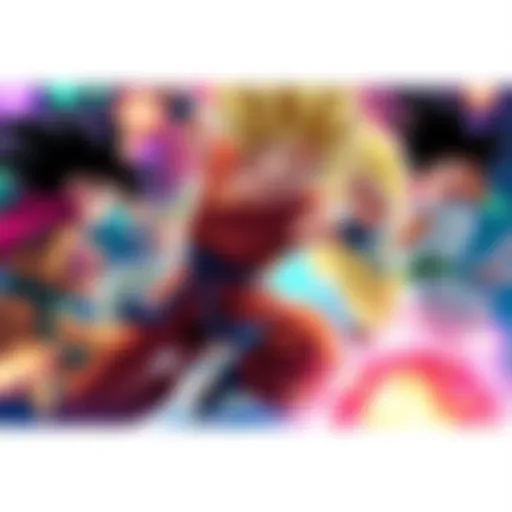 A vibrant scene from Dragon Ball featuring iconic characters in an action-packed moment.