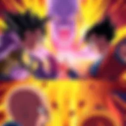 A dynamic scene from Dragon Ball Super: Beerus Episode 3 showing key characters in action during a battle.