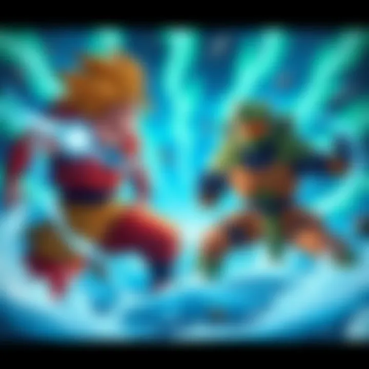 Dragon Ball characters face off against the Flood, showcasing their powers and fighting styles in a battle scene.