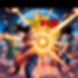 Scene from Dragon Ball Z Uncut Edition showing main characters in action during a fight