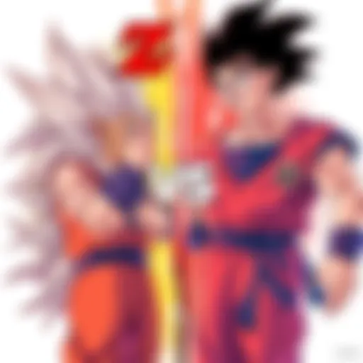 An illustration showing iconic characters from Dragon Ball Z and Dragon Ball Kai debating in front of a split background, one side showcasing Z's classic style and the other Kai's modern look.