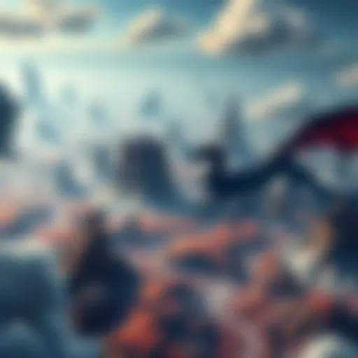 A dragon-shaped landmass in the RWBY universe, possibly linked to Salem, with a vast landscape and intriguing features.