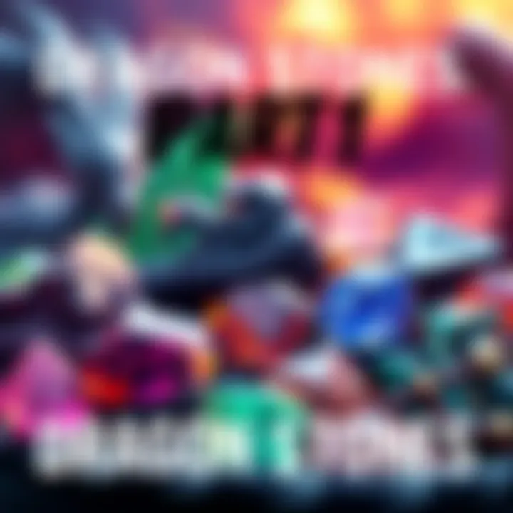 A collection of Dragon Stones with a vibrant background representing a gaming event