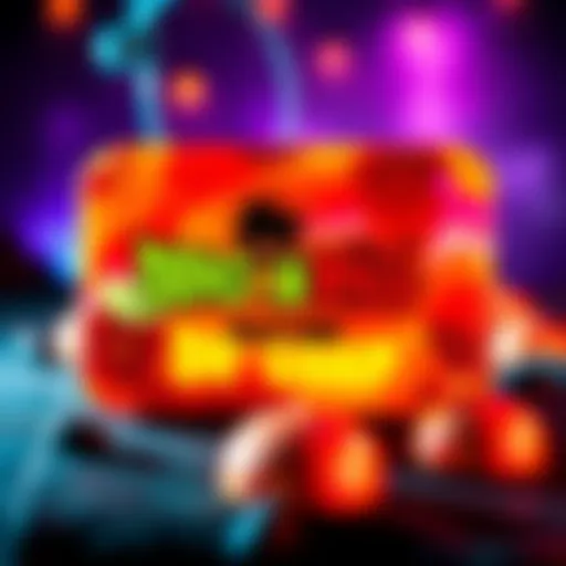 A colorful soap bar designed with Dragon Ball imagery, showcasing character silhouettes and vibrant colors, bringing nostalgia to fans.