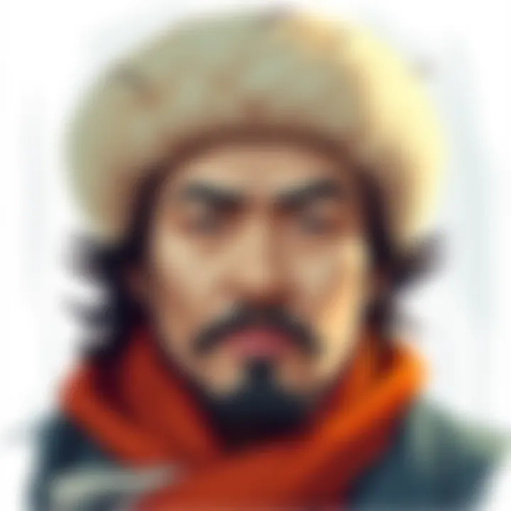 Detailed drawing of Muzan, showcasing his unique features and expression
