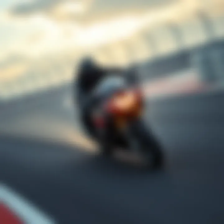 Duros, a complex character, speeds around the first corner of a racing track, embodying his morally gray nature.