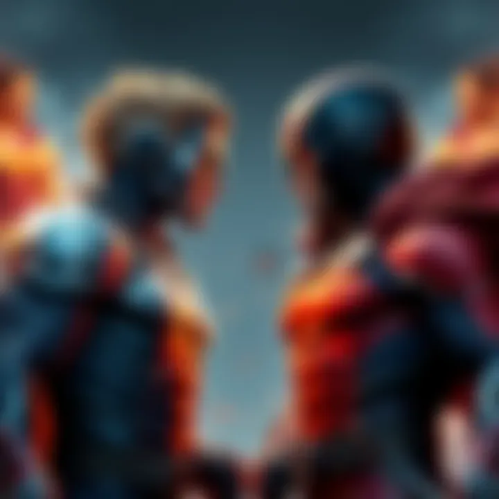 Two powerful characters stand side by side, ready to confront challengers in an epic showdown.