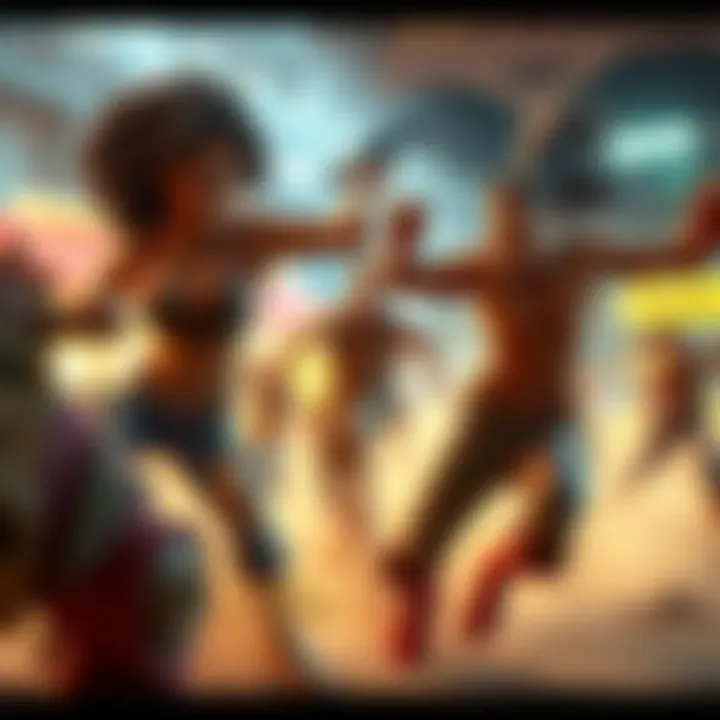 Dynamic fight scene from Stampede A thrilling animated fight scene showcasing characters in action with vibrant CGI effects