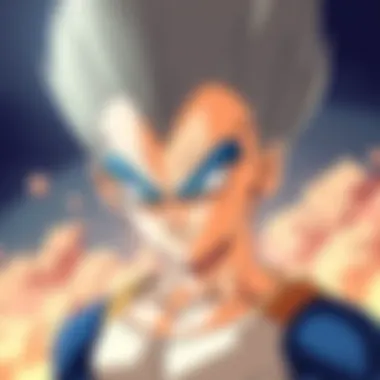Early Vegeta Art Style An illustration of early Vegeta from Dragon Ball, showcasing his classic design with spiky hair and a determined expression, reflecting nostalgia for fans.