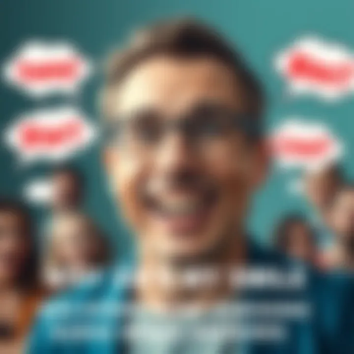 A person named Ed is smiling broadly, surrounded by thought bubbles showing funny guesses and wild theories from people.
