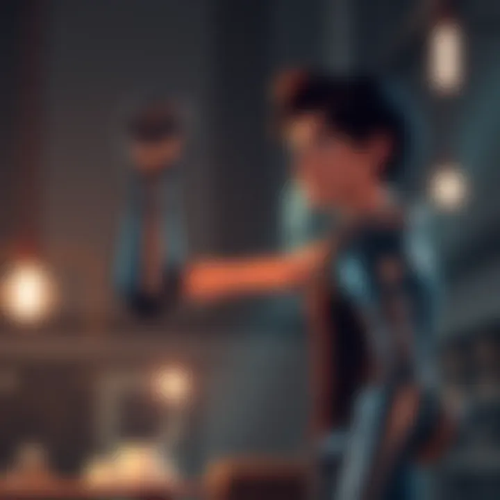 Ed stands with his automail arm raised, showing a determination on his face while pondering his alchemical limitations.