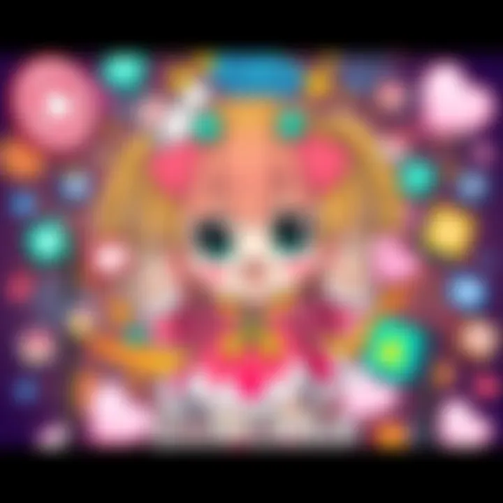 Colorful illustration of EIJI-CHAN A vibrant character representing EIJI-CHAN surrounded by social media icons and pop culture elements