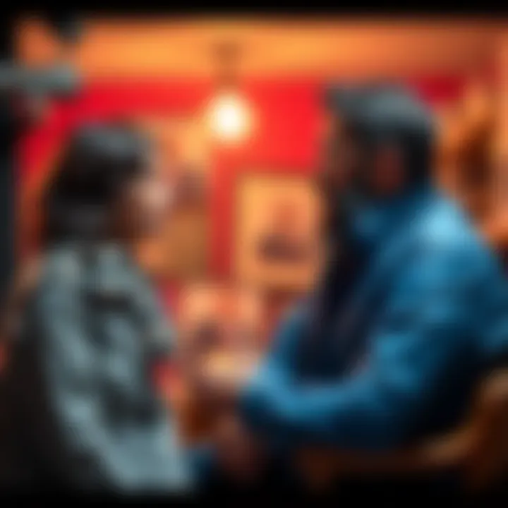 Elaine and King in a discussion, highlighting key moments of their exchange in post 232