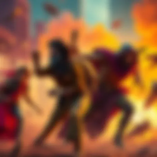 A vibrant scene from Elbaf showcasing a key moment in the fast-paced storyline, with characters engaged in action and a dynamic backdrop.