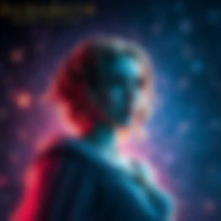 Elizabeth In a Celestial Scene A character named Elizabeth surrounded by stars and a glowing celestial background, portraying her uncertain fate.