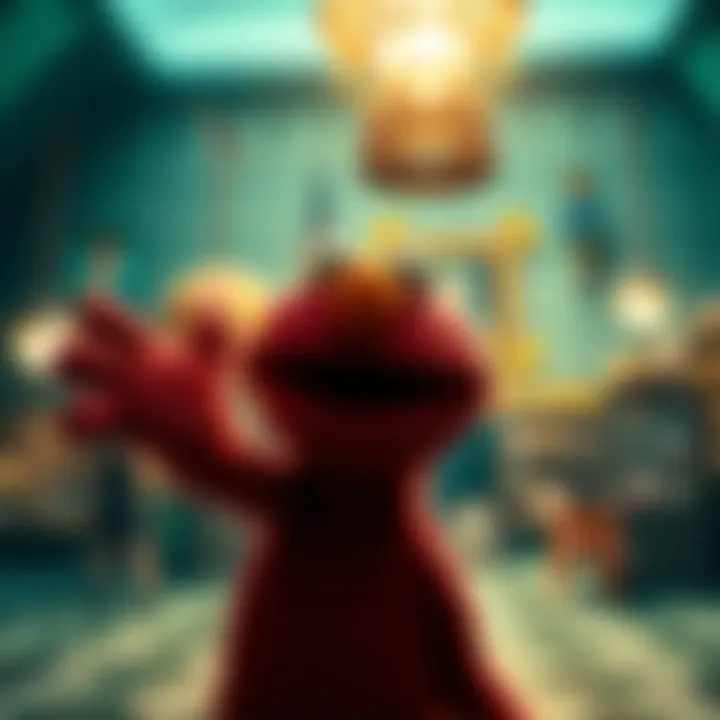 Elmo making a surprise appearance in a scene inspired by One Piece