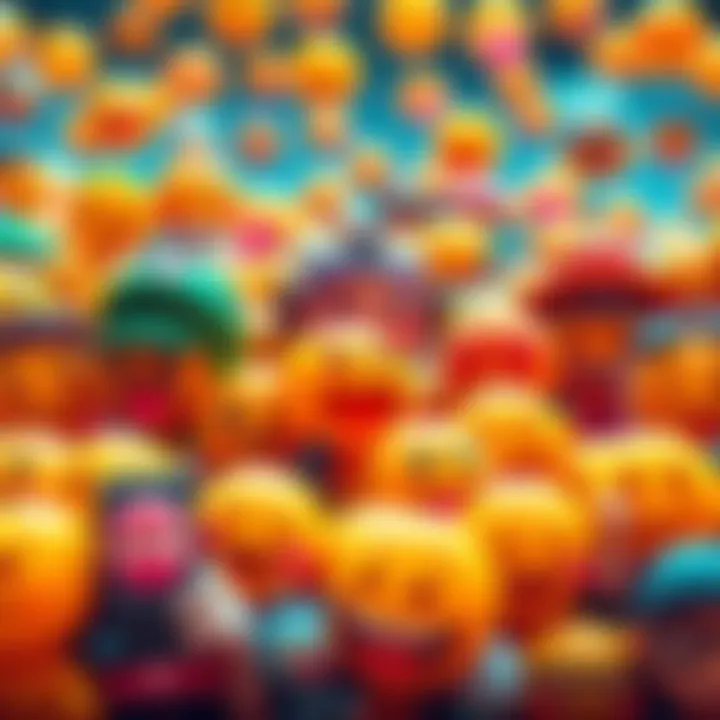 A colorful array of emojis representing various emotions and activities, showcasing how they connect people in online chats.