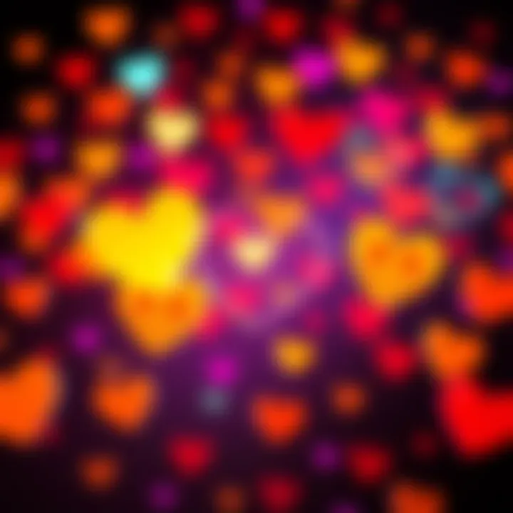 Colorful emoji hearts representing love and affection in digital chats.