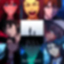 A collage of characters from emotional anime series like Death Note and Chainsaw Man, showcasing their expressions and moments of impact.