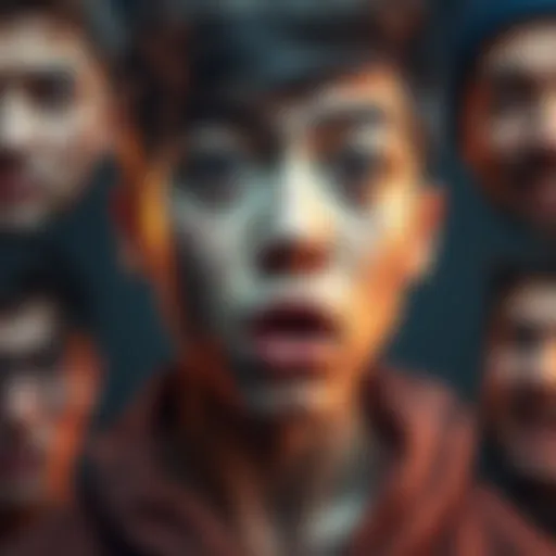 A person showing different emotions through facial expressions and body language