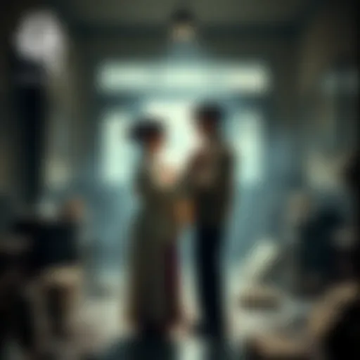 Ju Fa and Tao Fa sharing a heartfelt goodbye in a dusty room, surrounded by nostalgic memories.