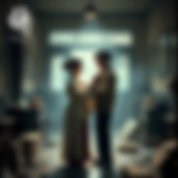 Ju Fa and Tao Fa sharing a heartfelt goodbye in a dusty room, surrounded by nostalgic memories.