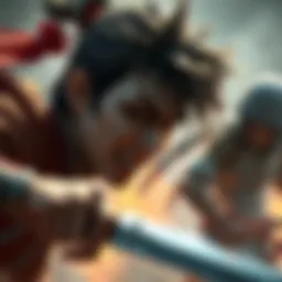 A character in Kengan shows deep emotion during a fierce battle, capturing the struggle and resilience of fighters.