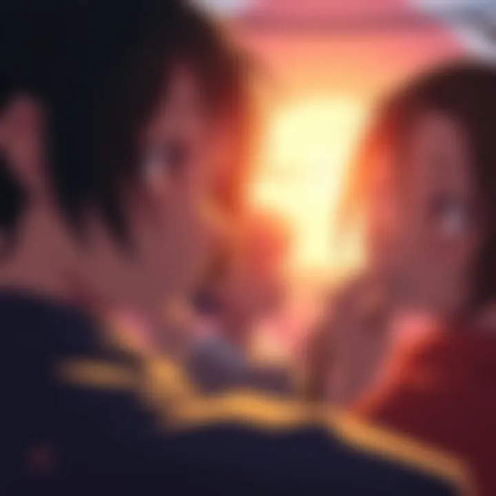 A scene showing characters reflecting with tears in their eyes, surrounded by a warm glow, symbolizing deep emotions in anime films.