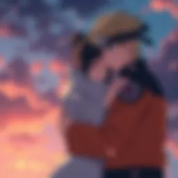 Iruka comforting Naruto, showing a moment of support and connection