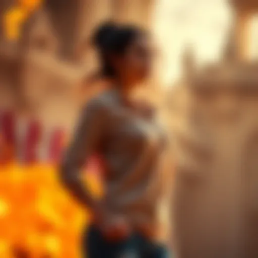 A woman with confidence standing tall, symbolizing strength and resilience in her journey for empowerment.