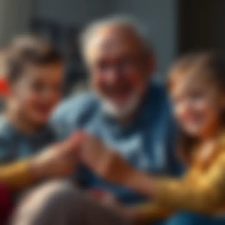 Endeavor smiles as he spends time with his grandchildren, showing warmth and concern over family ties.