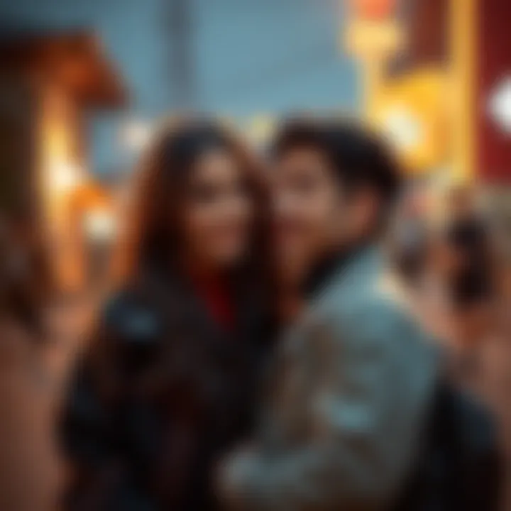 A couple looking at each other intensely, one with a smirk and the other with a surprised expression, symbolizing the enemies to lovers trope in fanfiction.