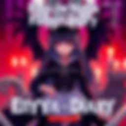 Cover art for Enya the Hag's Fangirl Diary featuring Enya, a character with a dark theme, surrounded by JoJo series references.