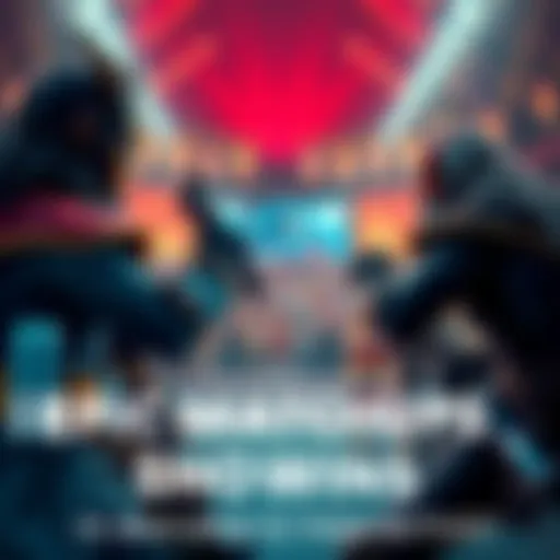 Iconic characters preparing for battle in a vibrant arena setting