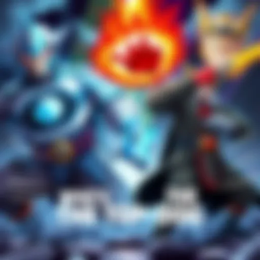 Epic Clash of Characters A dynamic illustration featuring Depths Covenant Harald, Prime WB, and Prime Garp in a fierce battle stance, showcasing their unique abilities and powerful presence.