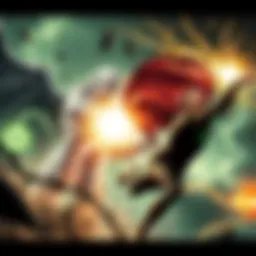 Battle between Lucifer, The Beyonder, and Hal Jordan A cosmic clash featuring Lucifer, The Beyonder, and Hal Jordan showcasing their powers in a dramatic confrontation