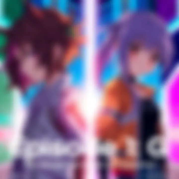 A side-by-side view of Episode G and Shura characters, highlighting their unique qualities in a colorful setting.