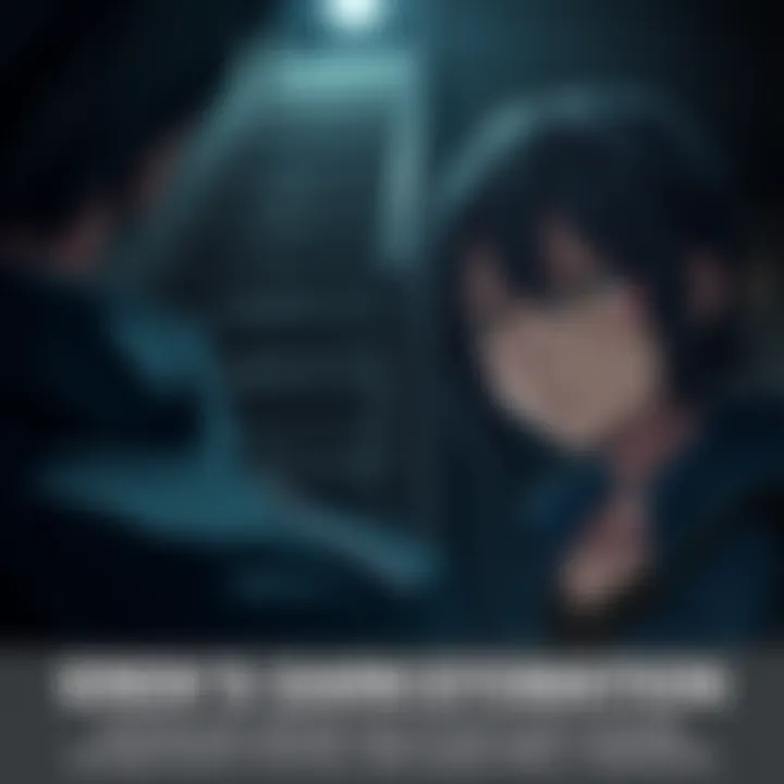 Mikasa looks troubled, reflecting on Eren's change, with a dark background signifying Eren's revenge-driven motivations.