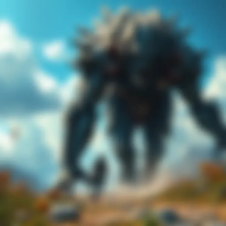 Eren running away while a titan looms nearby, capturing the tension of his escape.