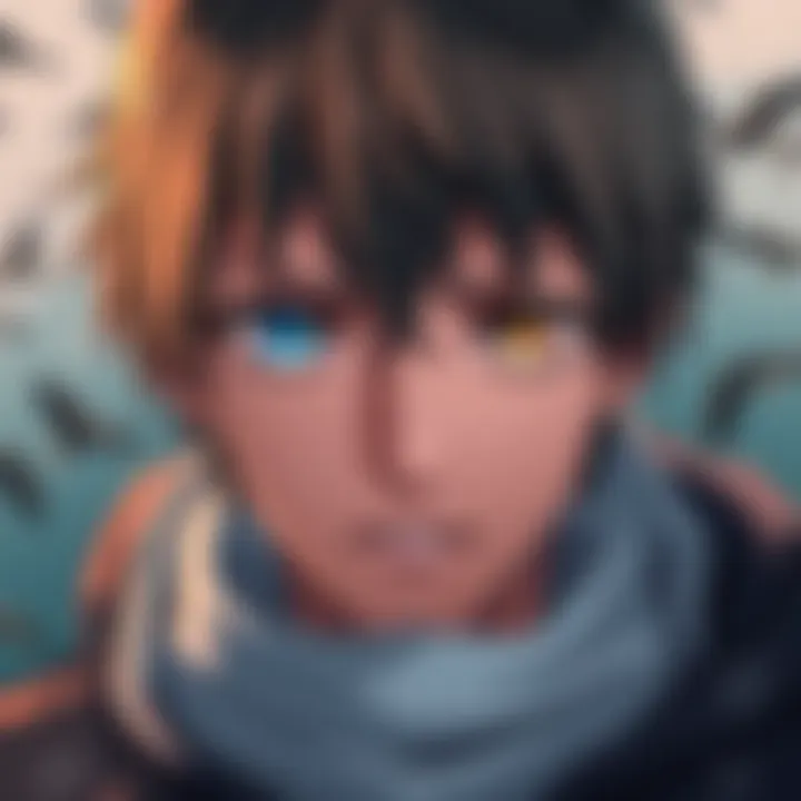 Eren with Changing Eye Colors A character named Eren showing different eye colors that reflect his emotions, set against a background of Armin's memories.