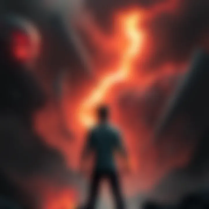 Eren Yeager stands with a determined expression, surrounded by a dark landscape representing his desire to destroy all life forms.