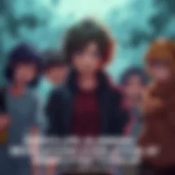 Eren stands in shock as he processes a surprising revelation, surrounded by his friends who react with worry and confusion.