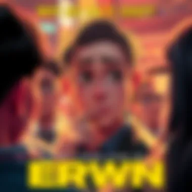 Erwin with a thoughtful expression A character named Erwin looking thoughtful and engaged in conversation, surrounded by fans