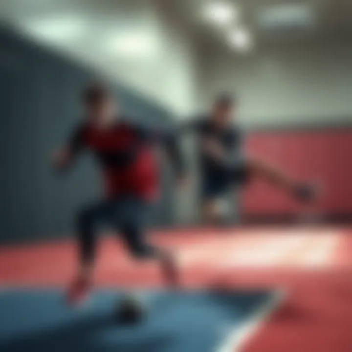Ethan practices speed and jumping skills with Mirko during a training session