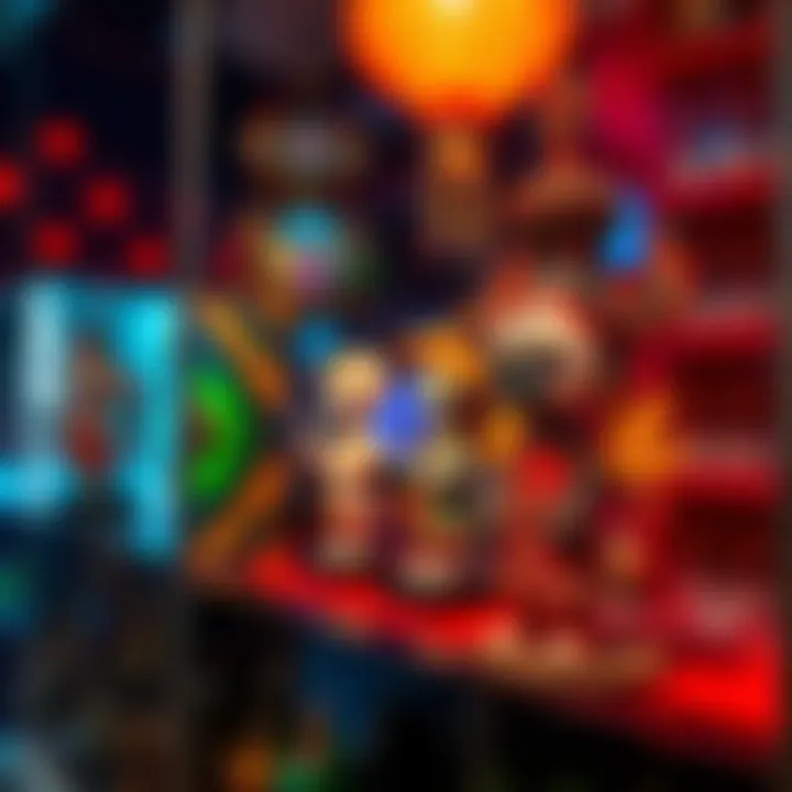 A detailed shot of an Eto figurine on a shelf, highlighting its intricate design and vibrant colors.