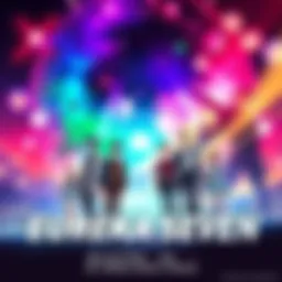 Eureka Seven Anime Art Artwork showcasing characters from Eureka Seven against a colorful background, celebrating 20 years since the show's finale.