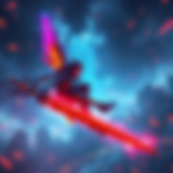 EVA 00 in flight while launching the Spears of Longinus, with vibrant colors and dynamic motion