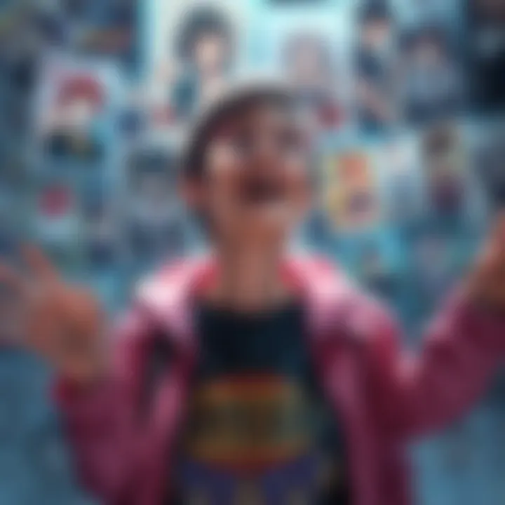 A person passionately expressing support for the Astella shipping couple, surrounded by fan art and posters.