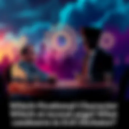 An evil dictator sits at a table across from a fictional character, engaging in deep conversation, with a backdrop symbolizing change and hope.