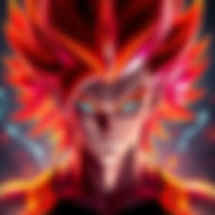 Evo form showcased with stunning SSJ hair, displaying vibrant colors and powerful aura